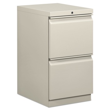 OFFICE CARTS AND STANDS | HON HBMP2F.Q Two-Drawer 15 in. x 20 in. x 28 in. Mobile File/File Pedestal - Light Gray