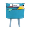 Office Filing Cabinets & Shelves | C-Line 10415 16.37 in. x 13.5 in. Fabric/Vinyl Chair Cubbies for Most Classroom Chair Styles - Seaside Blue/Medium image number 2