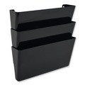 Wall Files | Deflecto 73504 13 in. x 4 in. 3 Sections 3-Pocket Stackable DocuPocket Partition Wall File - Letter Size, Black image number 6