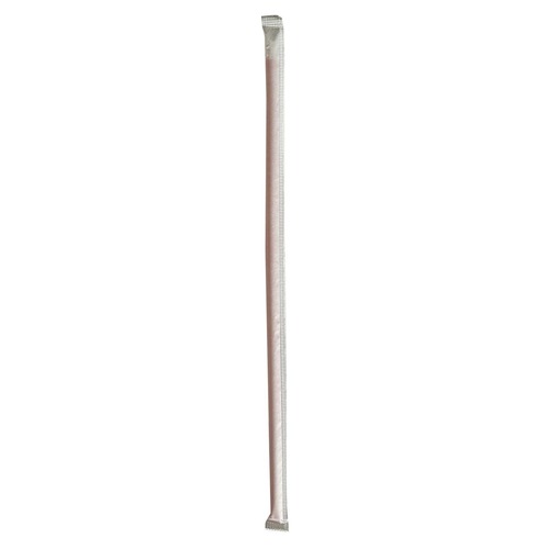 Cutlery | Boardwalk BWKGST1025RD 10.25 in. Polypropylene Wrapped Giant Straws - Red (1200/Carton) image number 0