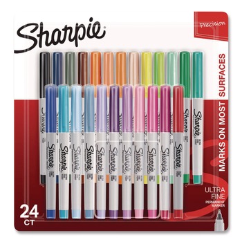 Sharpie 2105407 Ultra Fine Tip Permanent Marker Ultra Fine Needle Tip Assorted Colors 24/Pack