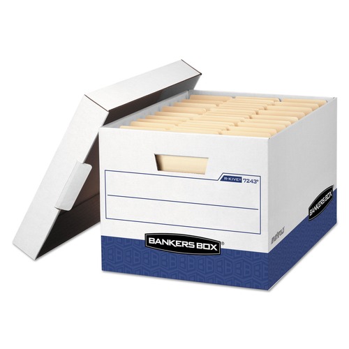 Boxes & Bins | Bankers Box 0724314 12.75 in. x 16.5 in. x 10.38 in. R-KIVE Heavy-Duty Letter/Legal Storage Boxes - White (20/Carton) image number 0