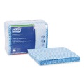 Cleaning Cloths | Tork 192183 11.75 x 14.75 1-Ply Small Pack Foodservice Cloth - Blue/White/Unscented (4/Carton) image number 1