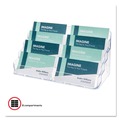 Desktop Organizers | Deflecto 70801 7.78 in. x 3.5 in. x 3.38 in. Plastic 8-Pocket Business Card Holder - Clear image number 4