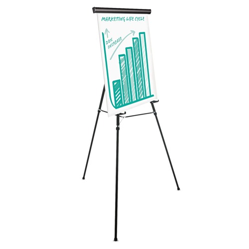 Back to School Sale | Universal UNV43034 69 in. Maximum Height Heavy Duty Presentation Easel - Metal, Black image number 0