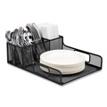 Breakroom Supplies | Mind Reader PSNAMESH-BLK 11.5 in. x 14.75 in. x 5.5 in. Network Collection Utensil Napkin and Plate Countertop Organizer - Black image number 1