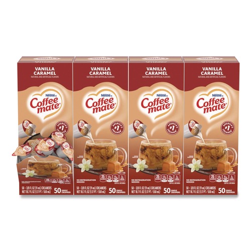 Condiments | Coffee-Mate 12182156 0.38 oz. Mini Cups Liquid Coffee Creamer - Vanilla Caramel (200/Carton) image number 0