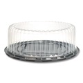Food Trays, Containers, and Lids | Plastifar 18244 Bakery Containers, 9-in Cake Container, 11.2-in Diameter x 3.5-in h, Black/Clear, 50/Carton image number 2