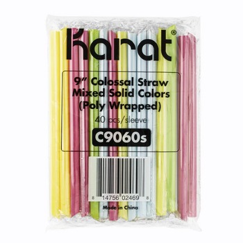 Karat C9060S (MIXED) 9 in. Boba Straws - Assorted (1600/Carton)