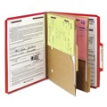 File Folders | Smead 14082 6 SafeSHIELD Fasteners 2 Dividers Letter Size 6-Section Pressboard Top Tab Pocket Classification Folders - Bright Red (10/Box) image number 7