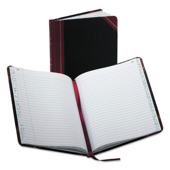 Boorum & Pease 38-150-R 9.25 x 7.31 Sheets Record-Style Rule Account Record Book - Black/Maroon/Gold Cover