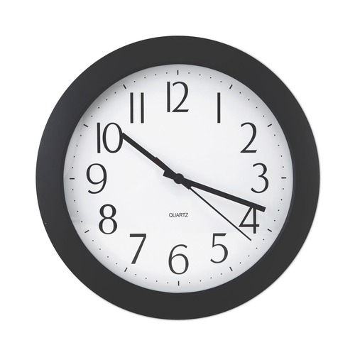 Back to School Sale | Universal UNV10451 12 in. Diameter Cordless Whisper Quiet Clock - Black image number 0