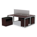 Alera | Alera ALEPP6518 65 in. x 0.5 in. x 18 in. Polycarbonate Privacy Panel - Silver/Clear image number 3