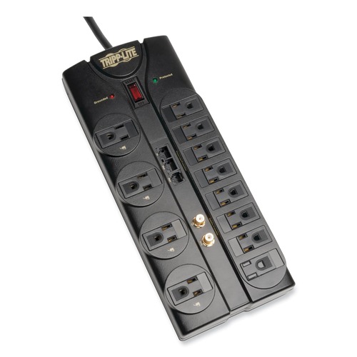 Surge Protectors | Tripp Lite TLP1208SAT Protect It! 2880 J 12-Outlet Surge Protector with 8 ft. Cord - Black image number 0