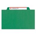 File Folders | Smead 13733 4-Section Pressboard Top Tab Classification Folders with 4 SafeSHIELD Fasteners - Letter Size/Green (10/Box) image number 2