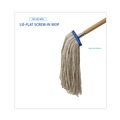 Just Launched | Boardwalk BWK716CEA 16 oz. Cut-End Lie-Flat Cotton Wet Mop Head - White image number 3