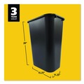 Trash Cans | Rubbermaid Commercial FG295700BLA 10.25-Gallon Rectangular Deskside Wastebasket - Black image number 2