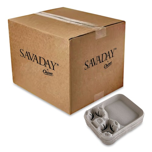 Cups and Lids | Chinet 20990 StrongHolder 8 oz. to 44 oz. Molded Fiber Cup/Food Tray - Beige (100/Carton) image number 0