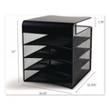Desktop Organizers | Safco 3242BL 12.33 in. x 12 in. x 10 in. Steel Mesh 4 Compartments Solid Top Horizontal Onyx Hanging Organizer - Black image number 5