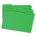 File Folders | Smead 17134 0.75 in. Expansion Assorted 1/3-Cut Tabs Legal Size Reinforced Top Tab Colored File Folders - Green (100/Box) image number 3
