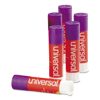ADHESIVES AND GLUES | Universal UNV74748 0.28 oz. Glue Sticks - Purple, Clear Dry (12-Piece/Pack)