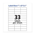 Labels | Avery 05351 1 in. x 2.81 in. Copier Mailing Labels - White (33/Sheet, 100 Sheets/Box) image number 5