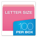 File Folders | Pendaflex 152 PIN Letter Size Straight Tabs Colored File Folders - Pink/Light Pink (100/Box) image number 4