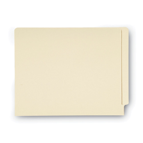 File Folders | Smead 24160 Straight Tabs Letter Size 0.75 in. Expansion 100% Recycled End Tab Folders - Manila (100/Box) image number 0
