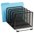 Desktop Organizers | Rolodex 22141 8.25 in. x 14.38 in. x 7.88 in. 5-Section Letter/Legal Size Mesh Stacking Sorter - Black image number 1