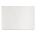  | Hoffmaster PM32052 9-1/2 in. x 13-1/2 in. Knurl Embossed Scalloped Edge Placemats - White (1000/Carton) image number 2