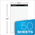 Notebooks & Pads | TOPS 63590 (50) White 8.5 in. x 14 in. Sheets Wide/Legal Rule Docket Ruled Perforated Pads (12/Pack) image number 1