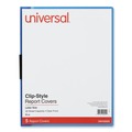 Report Covers & Pocket Folders | Universal UNV20525 8.5 in. x 11 in. Clip-Style Fastener Report Cover - Clear/Blue (5/Pack) image number 1