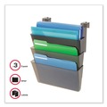 Wall Files | Deflecto 73502RT DocuPocket 3 Sections 3-Pocket 13 in. x 7 in. x 20 in. File Partition Set - Letter Size, Smoke (3/Set) image number 8