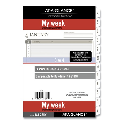 Notebooks & Pads | AT-A-GLANCE 481285Y 8.5 in. x 5.5 in. 12-Month (Jan to Dec): 2026 2-Page-Per-Day Planner Refills - White Sheets image number 0
