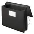 File Folders | Smead 71500 5.25 in. Expansion Letter Size 1 Section Elastic Cord Closure Poly Premium Wallets - Black image number 1