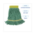  | Boardwalk BWK501GN 5 in. Headband Super Loop Cotton/Synthetic Fiber Wet Mop Head - Small, Green (12/Carton) image number 3