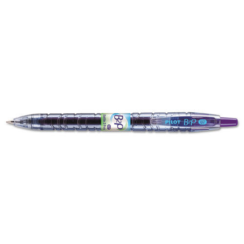 Pens | Pilot 31622 B2P Bottle-2-Pen Fine 0.7 millimeter Retractable Recycled Gel Pen - Purple Ink/Translucent Blue Barrel (1-Dozen) image number 0