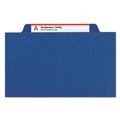 File Folders | Smead 13732 4-Section Pressboard Top Tab Classification Folders with 4 SafeSHIELD Fasteners - Letter Size/Dark Blue (10/Box) image number 1