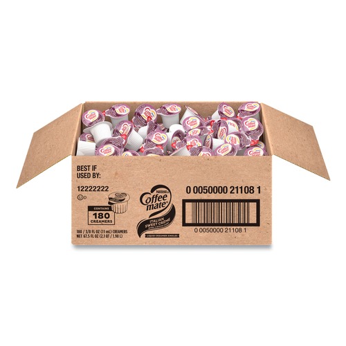 Condiments | Coffee-Mate 12222222 0.38 oz Mini Cups Bulk Liquid Coffee Creamer - Italian Sweet Cream (180/Carton) image number 0