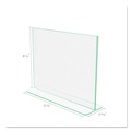 Office Presentation Supplies | Deflecto 5991890 Superior Image 11 in. x 8.5 in. Insert Premium Green Edge Sign Holders - Clear/Green image number 6