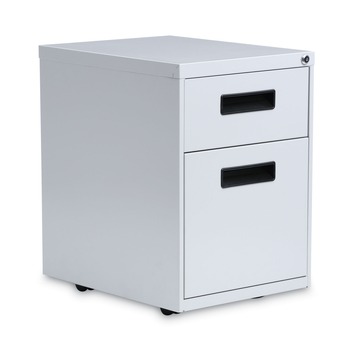Alera ALEPABFLG 14.96 in. x 19.29 in. x 21.65 in. 2-Drawers: Box/File Legal/Letter Left or Right File Pedestal - Light Gray