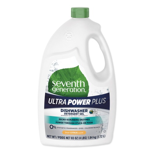 Dish Soaps | Seventh Generation SEV 22929CT Ultra Power Plus 65 oz. Natural Auto Dishwasher Gel - Fresh Citrus (6/Carton) image number 0