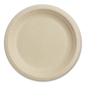 World Centric PL-SC-U7-LFS 7 in. Diameter Paper Fiber Plates - Natural (1000/Carton)