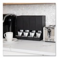 Breakroom Supplies | Mind Reader CPODBK-BLK 14.25 in. x 9 in. x 12.15 in. 4-Compartment Anchor Collection Single Serve Pod Countertop Dispenser - Black image number 6