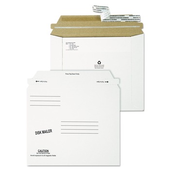 OFFICE ELECTRONICS AND BATTERIES | Quality Park QUA64117 7.5 x 6.06 Square Flap Economy Disk/CD Mailer for CDs/DVDs - White (100/Carton)