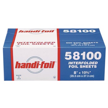  | Handi-Foil HFA 58100 8 in. x 10.75 in. 55 Gauge Interfolded Foil Sheets (3000/Carton)
