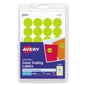 Labels | Avery 05470 0.75 in. Diameter Printable Self-Adhesive Removable Color-Coding Labels - Neon Yellow (24/Sheet, 42 Sheets/Pack) image number 0