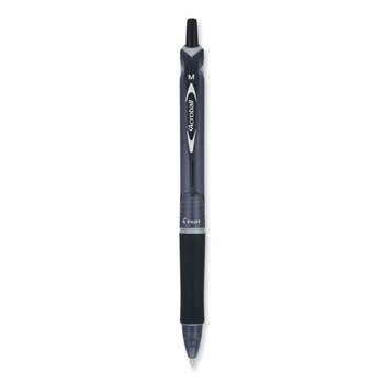 Pilot 31821 Medium 1 mm Retractable Black Ink Acroball Colors Advanced Ink Hybrid Gel Pen - Smoke/Black Barrel (1-Dozen)