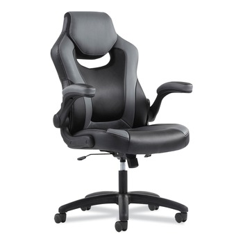 Basyx BSXVST911 9-One-One High-Back Racing Style Chair with Flip-Up Arms and 225-lb. Capacity - Black/Gray