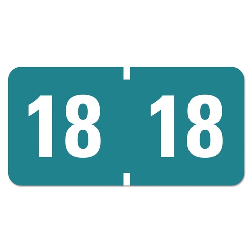 Labels | Smead 68318 0.75 in. x 1.5 in. "15-in Yearly End Tab File Folder Labels - Teal (500/Roll) image number 0